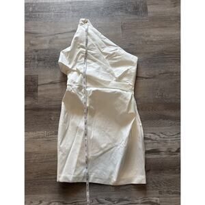 NWT ZARA White Asymmetrical Mini Dress Strapless Size S Brand New With Tag